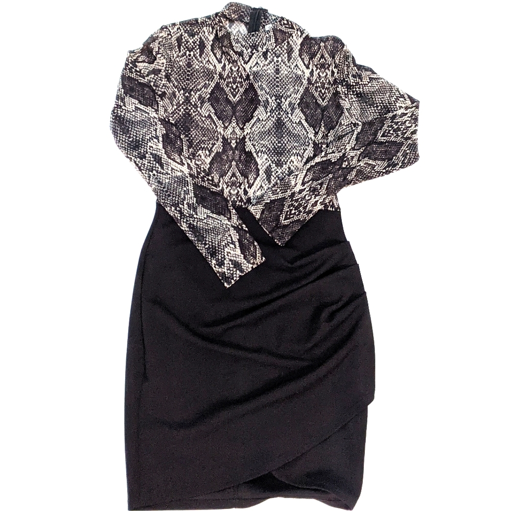 Snake Print Short Dress